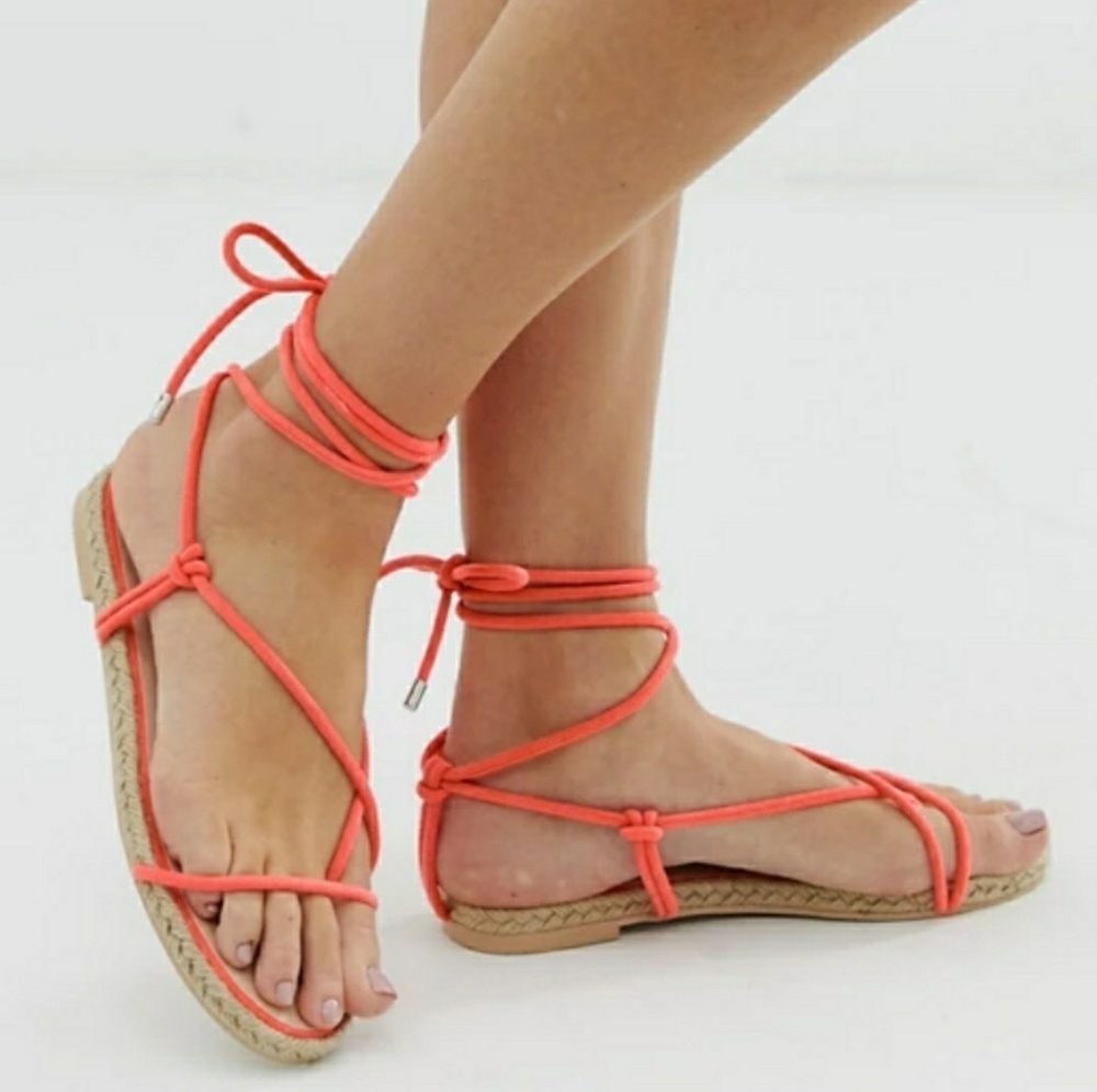 Simmi London Hira Neon Orange Espadrille Spring
